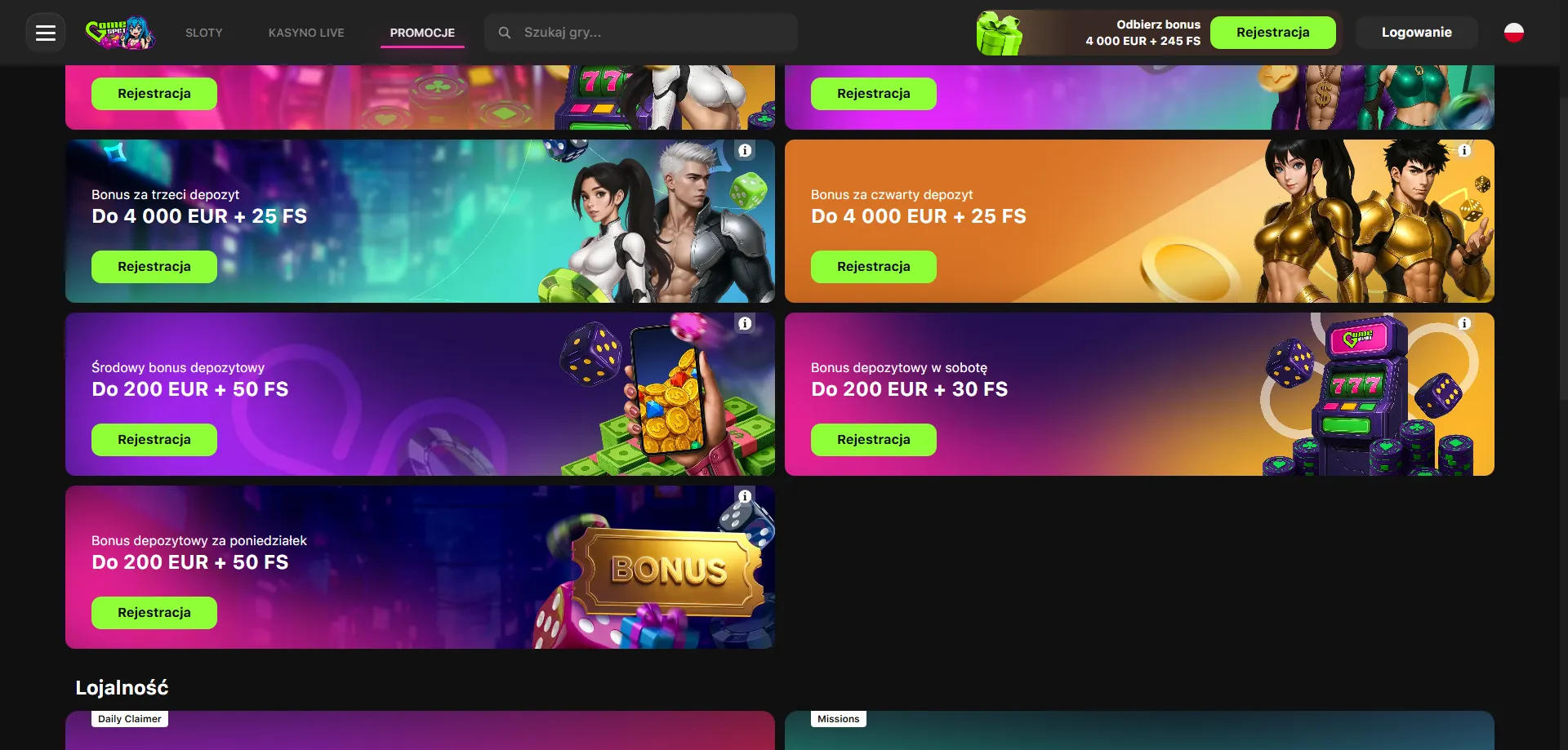 Szeroka gama bonusów i promocji dla graczy GameSpot Casino
